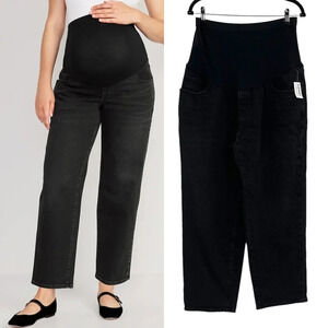 Old Navy Maternity Full-Panel OG Loose Black Jeans Size 16‎ Short